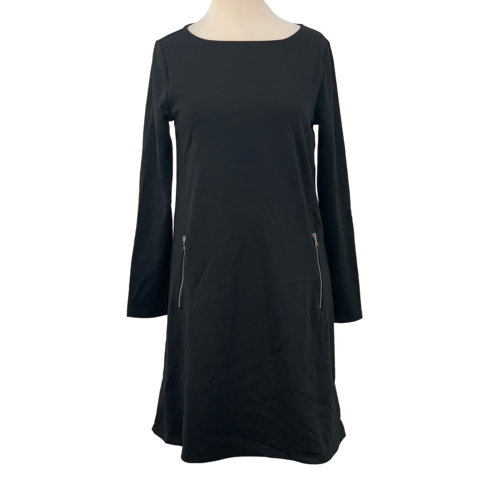NWT Gap‎ Long Sleeve Pullover Knit Sheath Dress Faux Zippered Pockets Size 6